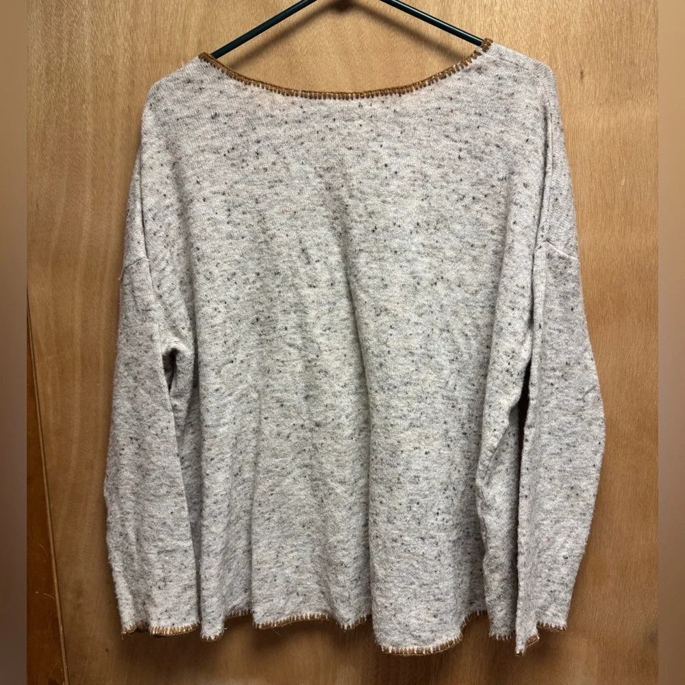 HEM & THREAD tan speckled sweater size L - Picture 5 of 5